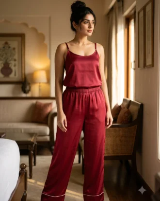 camisole + pants combo - Crimson/Cranberry