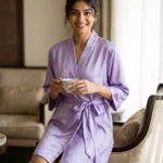 Premium Satin robe - Lavender