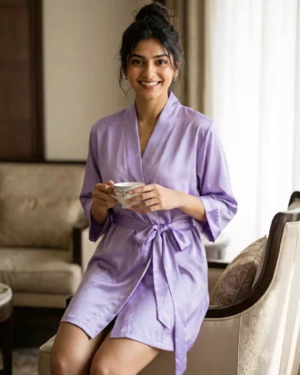 Premium Satin robe - Lavender