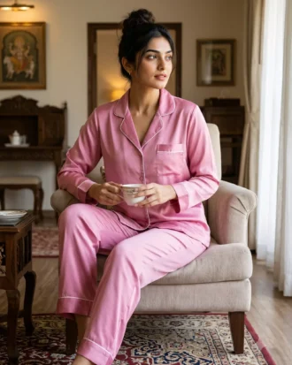 The Rouge Satin PJ Set - Pink