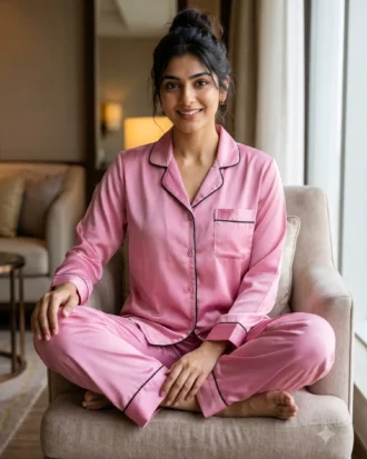 The Rouge Satin PJ Set - Strawberry Ice