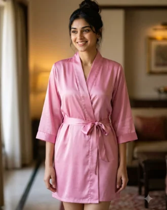 Premium Satin robe - Pink