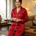 The Rouge Satin PJ Set - Red