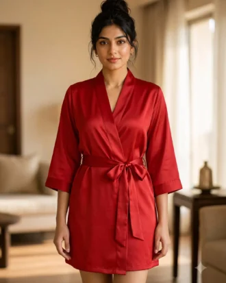 Premium Satin robe - Red