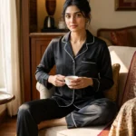 The Rouge Satin PJ Set - Black