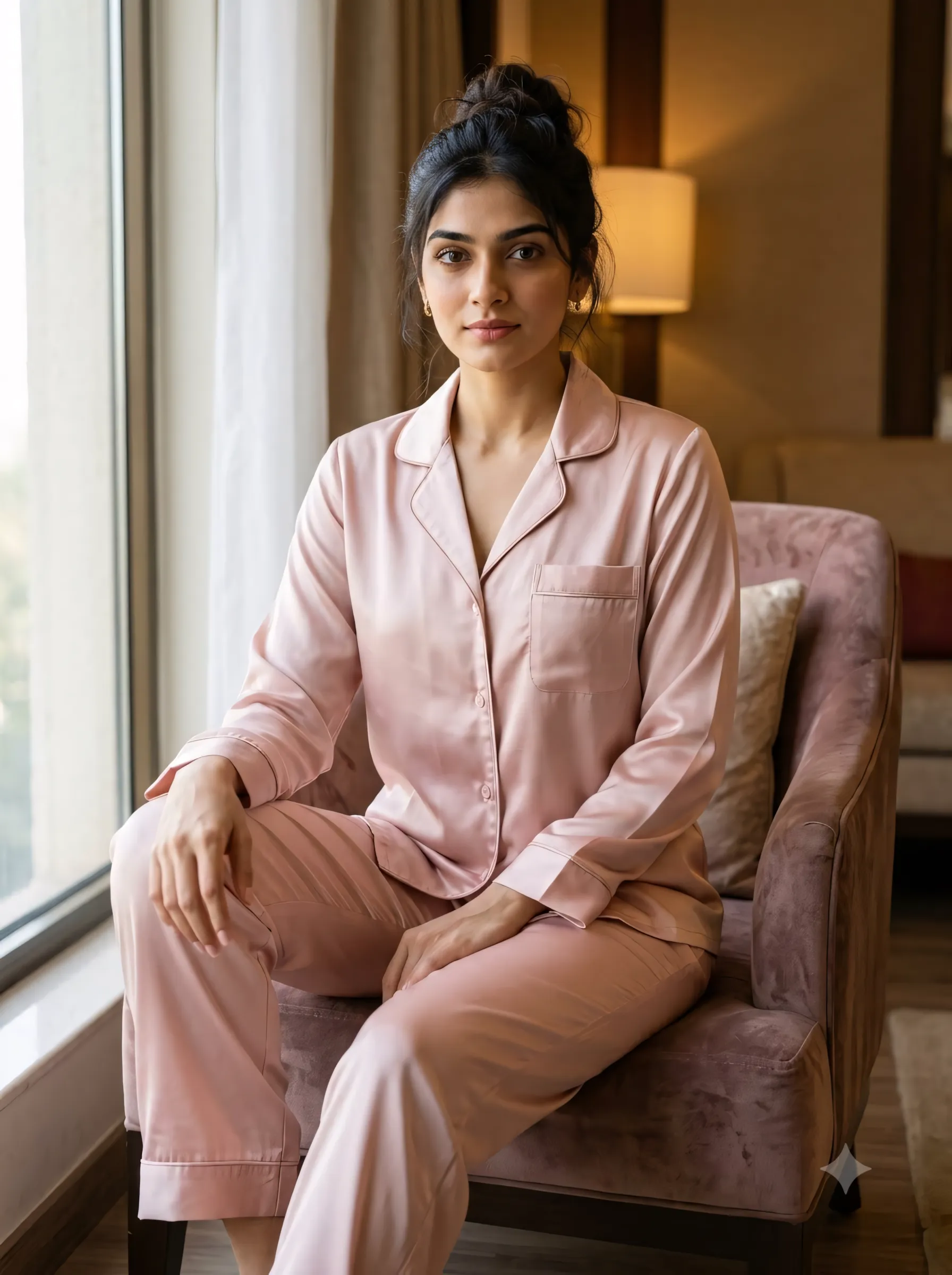 The Rouge Satin PJ Set - Blush