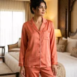 The Rouge Satin PJ Set - Coral