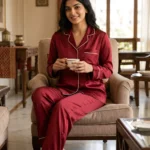 The Rouge Satin PJ Set - Crimson/Cranberry