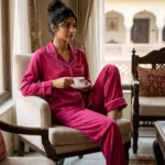 The Rouge Satin PJ Set - Fuchsia