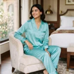 The Rouge Satin PJ Set - Turquoise