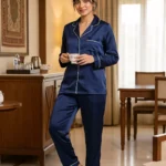 The Rouge Satin PJ Set - Navy