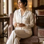 The Rouge Satin PJ Set - White