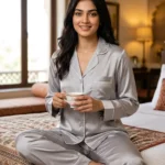 The Rouge Satin PJ Set - Silver