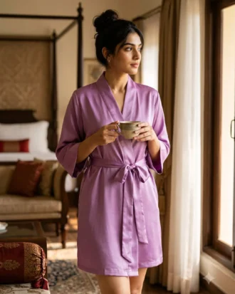 Premium Satin robe - Orchid