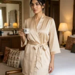 Premium Satin robe - Champagne