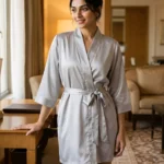 Premium Satin robe - Silver