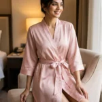 Premium Satin robe - Blush