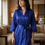 Premium Satin robe - Deep Royal