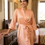 Premium Satin robe - Sweet Peach