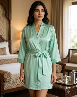 Premium Satin robe - Mint