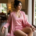 camisole + shorts + robe combo - Mint