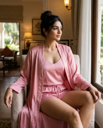 camisole + shorts + robe combo - Mint