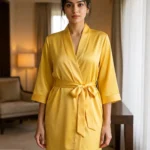 Premium Satin robe - Sunny Yellow